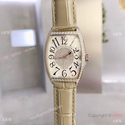 Copy Franck Muller Cintrée Curvex Ladies Watches with Diamond Case